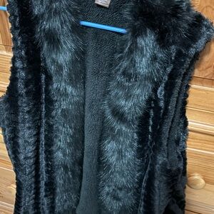 Black Faux Fur Vest